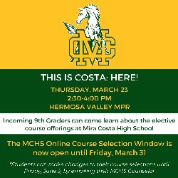 This is Costa: Here! Thursday, March 23, at 2:30-4:00 PM in the Hermosa Valley MPR